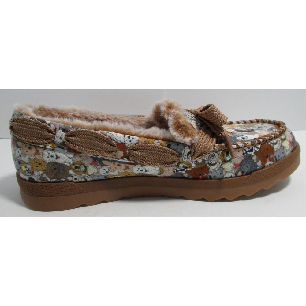 Sketchers Bob's Memory Foam Dog Print Cozy Slippers Rubber Sole NWT Size 10 - Picture 8 of 10